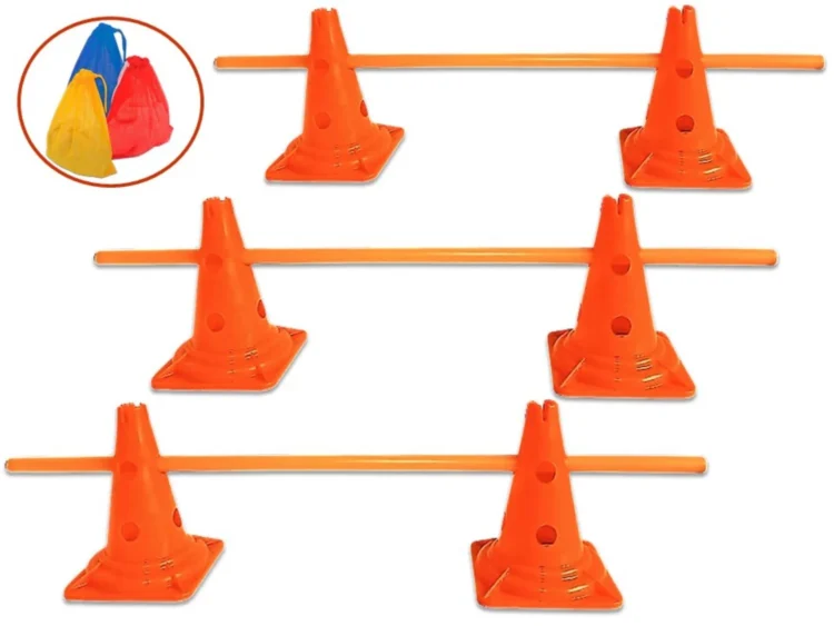 SET 6 CONOS DEPORTIVOS 3 VARILLAS MINIPRO 25CM