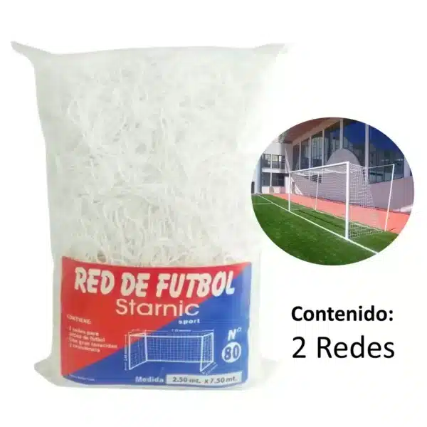 RED MALLA PARA ARCO DE FÚTBOL 7.50m x 2.50m #80 - Imagen 3