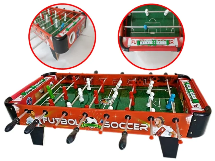 FULBITO DE MESA MANO REVERSIBLE C/ PATAS 5 Juegos En 1 Rojo - Imagen 4