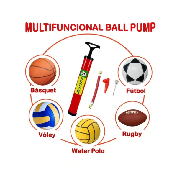 INFLADOR BOMBA DE MANO 28CM BALLPUMP - Imagen 4