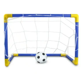 ARCO DE FÚTBOL ARMABLE RESISTENTE PARA NIÑOS CON RED + PELOTA + INFLADOR