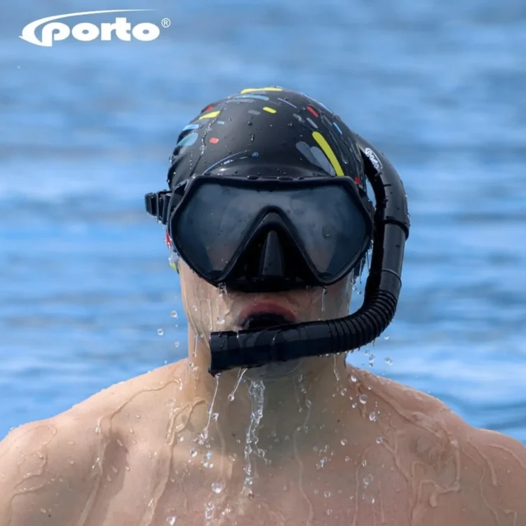 MÁSCARA DE BUCEO CON SNORKELL MEDIO SECO TALLA ESTÁNDAR ADULTO PORTO - Imagen 6