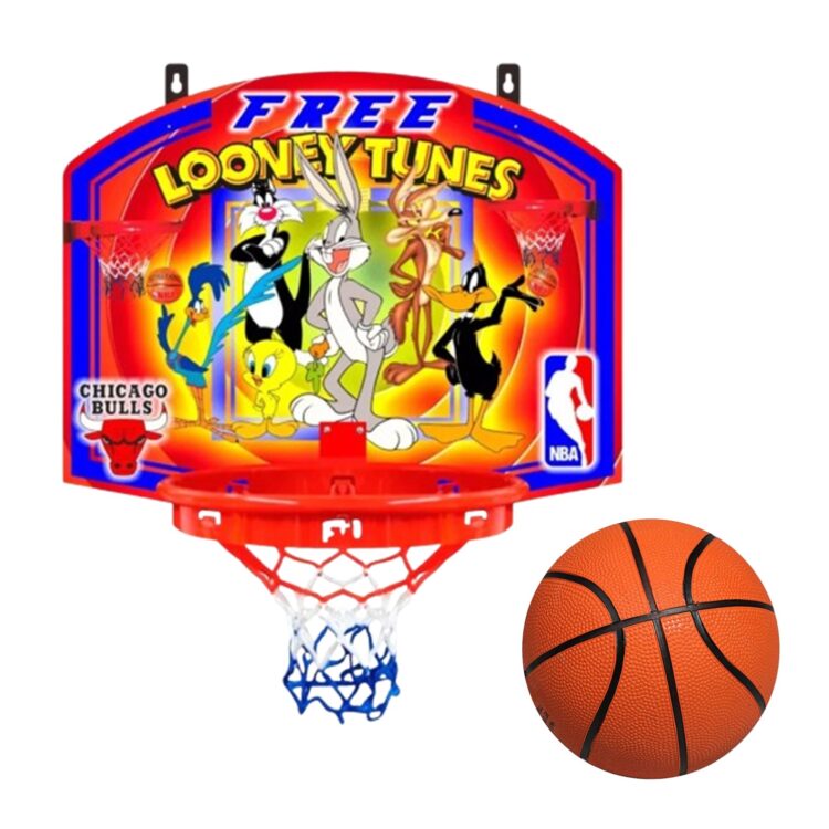 TABLERO DE BÁSQUET LOONEY TUNES MÁS PELOTA INFANTIL