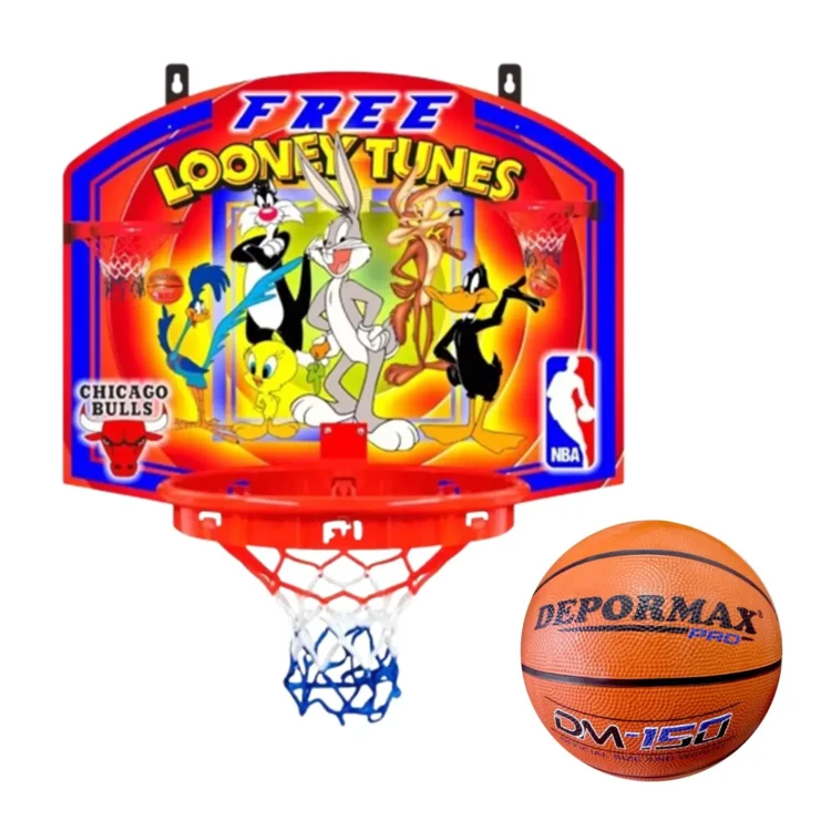 TABLERO DE BÁSQUET LOONEY TUNES MÁS PELOTA INFANTIL