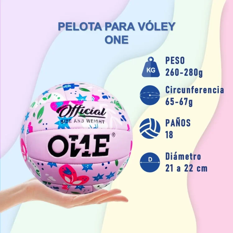 PELOTA PARA VÓLEY TALLA #5 TEXTURA SUAVE FLORES ONE - Imagen 2