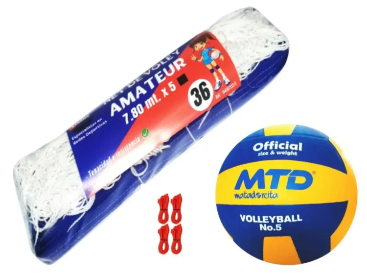 PACK VÓLEY NET AMATEUR Nº 36 MÁS PELOTA GOMA TALLA #5