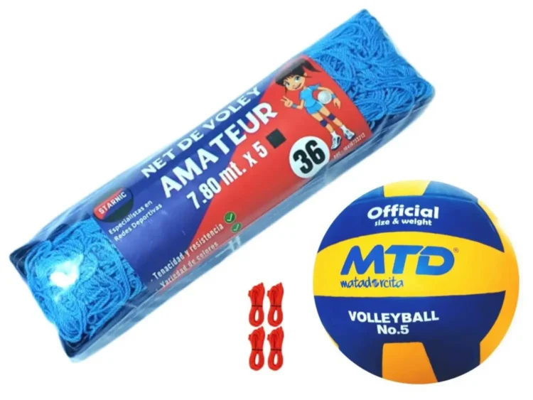 PACK VÓLEY NET AMATEUR Nº 36 MÁS PELOTA GOMA TALLA #5 - Imagen 3