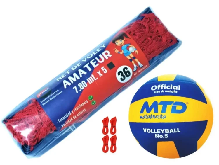 PACK VÓLEY NET AMATEUR Nº 36 MÁS PELOTA GOMA TALLA #5 - Imagen 4