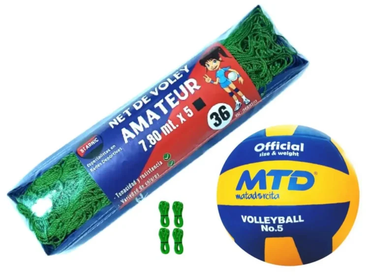 PACK VÓLEY NET AMATEUR Nº 36 MÁS PELOTA GOMA TALLA #5 - Imagen 5