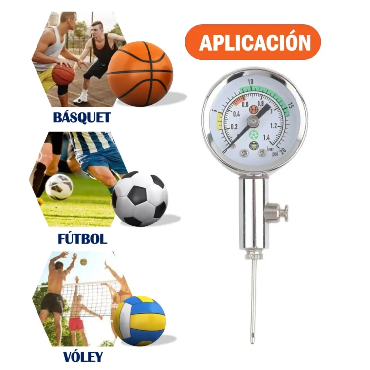 MEDIDOR DE AIRE TIPO RELOJ BARÓMETRO DE BALÓN CON VÁLVULA DE LIBERACIÓN DE AIRE PORTÁTIL SHOWGOL - Imagen 6