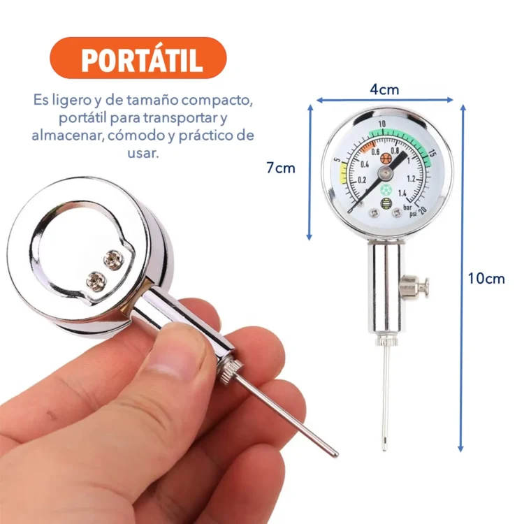 MEDIDOR DE AIRE TIPO RELOJ BARÓMETRO DE BALÓN CON VÁLVULA DE LIBERACIÓN DE AIRE PORTÁTIL SHOWGOL - Imagen 7
