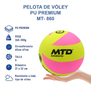 Alternative view of PELOTA PARA VÓLEY TALLA #5 PU PREMIUM MT-860 MTD