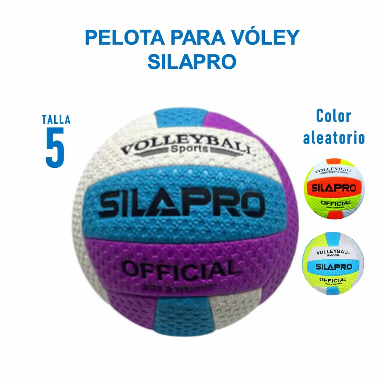 PELOTA PARA VÓLEY TALLA 5 PVC 2.5MM DISEÑO VIBRANTE SILAPRO - Imagen 7