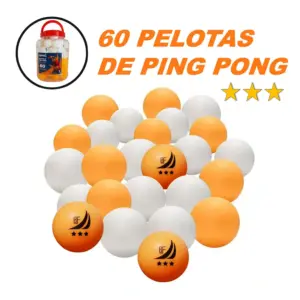 KIT PARA PING PONG SET ESTUCHE MÁS FRASCO DE 60 PELOTAS - Imagen 3