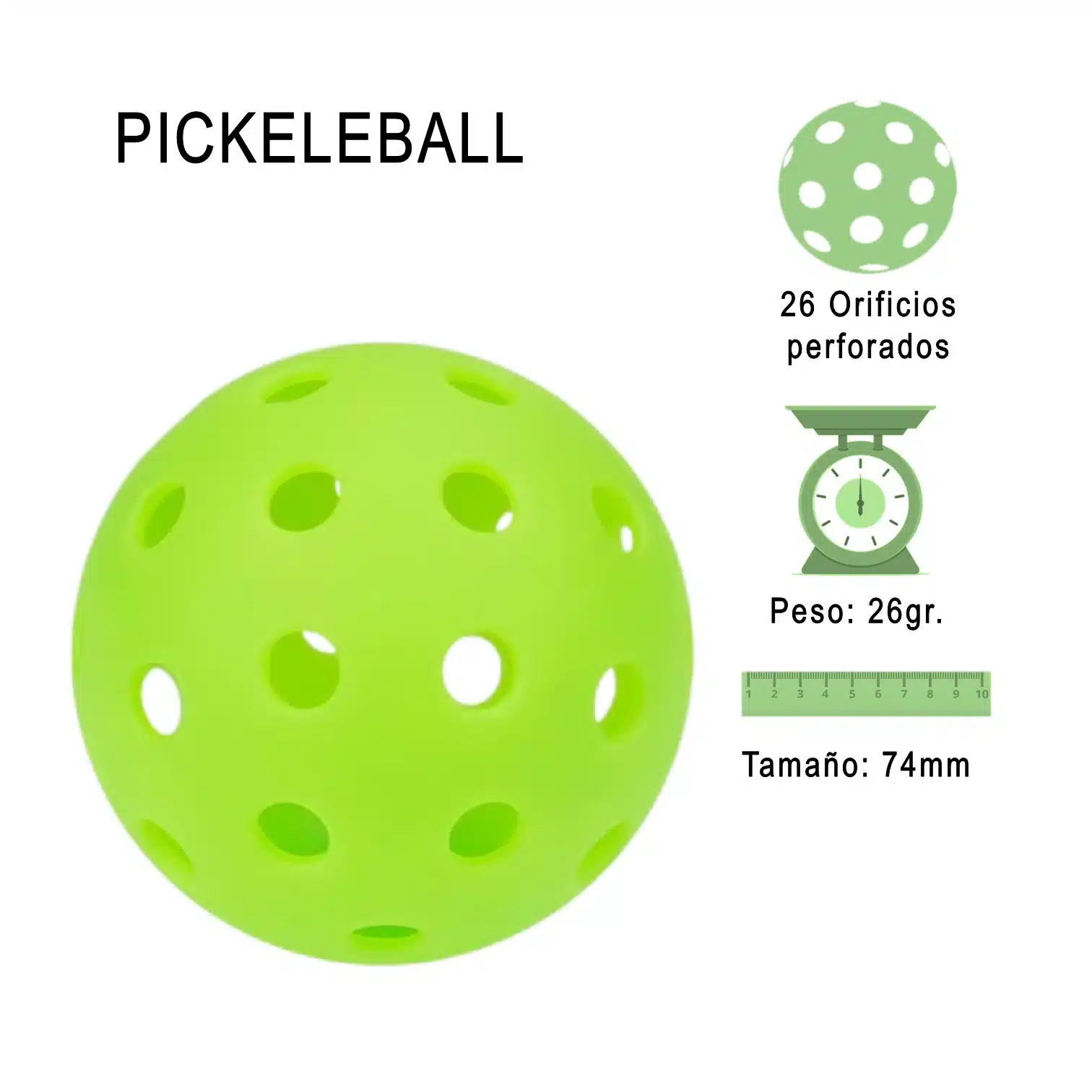PELOTAS DE PICKLEBALL X 4 UNIDADES BÁSICO EN CAJA - Imagen 5
