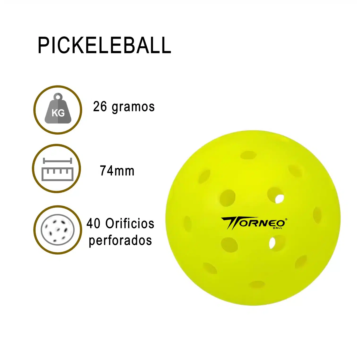 PELOTAS DE PICKLEBALL X 3 UNIDADES PROFESIONAL EN TUBO TORNEO - Imagen 4