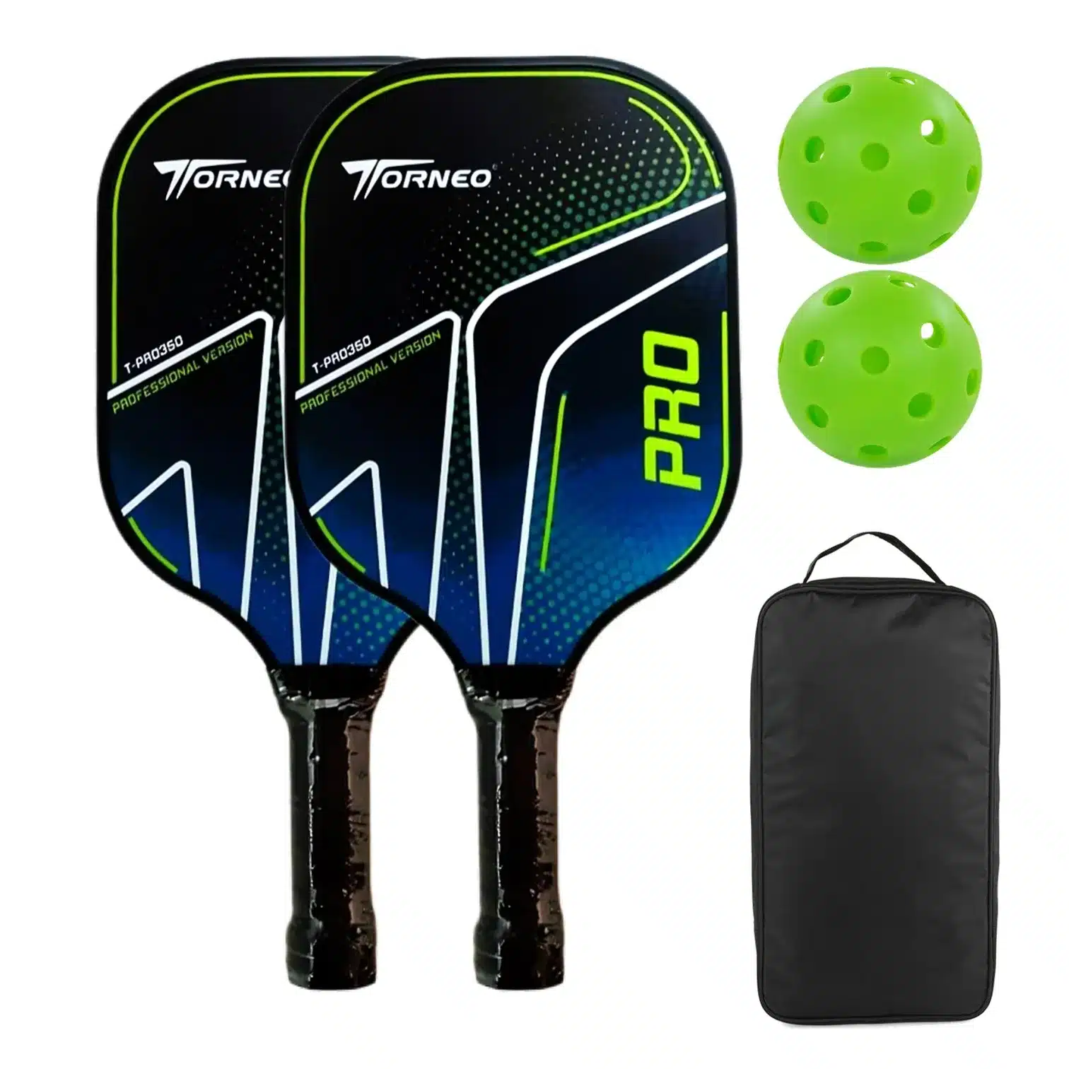 SET DE RAQUETAS PICKLEBALL PADDLE PROFESIONAL FIBRA DE VIDRIO PRO 350 TORNEO - Imagen 7
