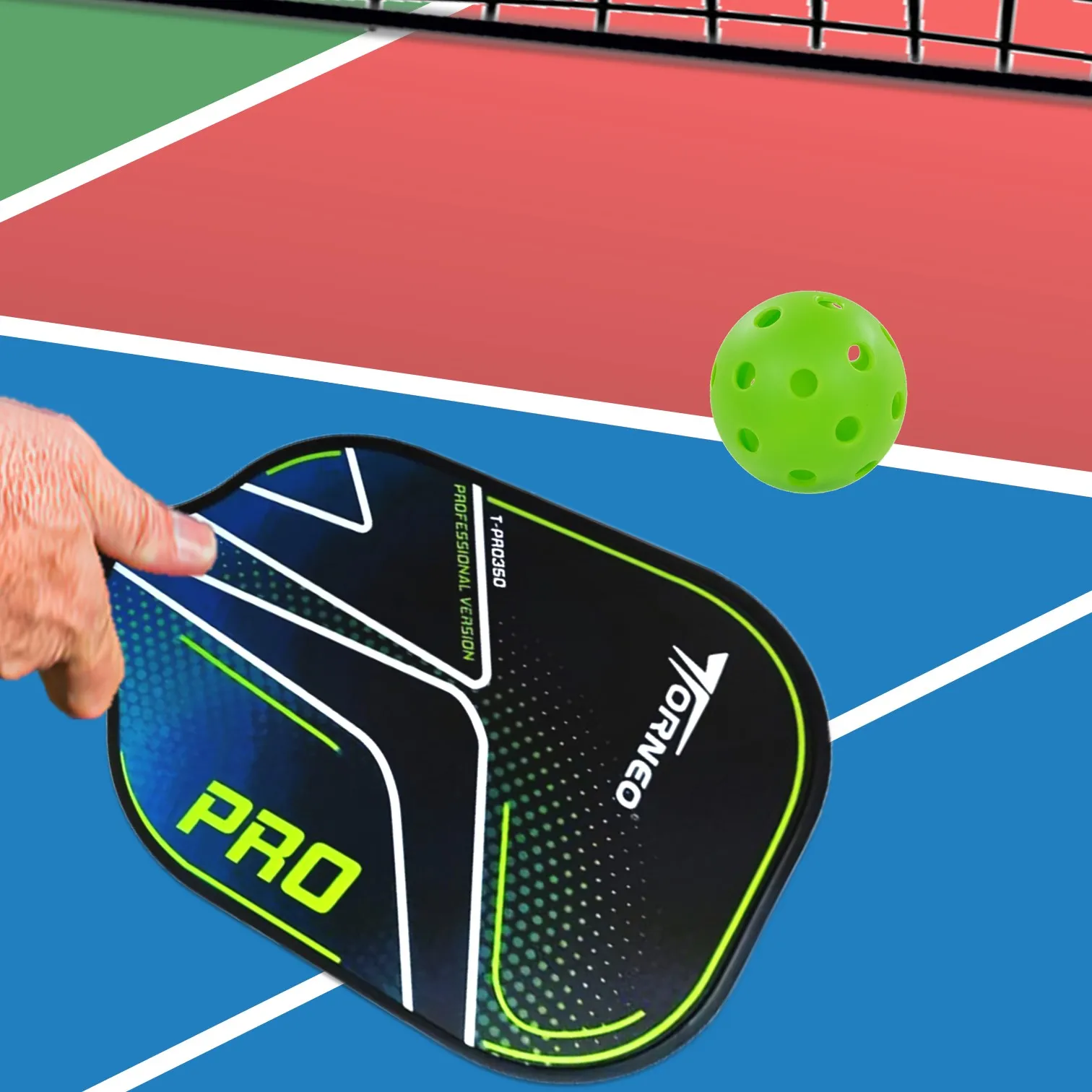 SET DE RAQUETAS PICKLEBALL PADDLE PROFESIONAL FIBRA DE VIDRIO PRO 350 TORNEO - Imagen 9