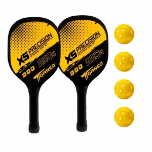 SET DE RAQUETAS PICKEBALL PARA ENTRENAMIENTO MADERA CON 4 PELOTAS TORNEO - Imagen 6