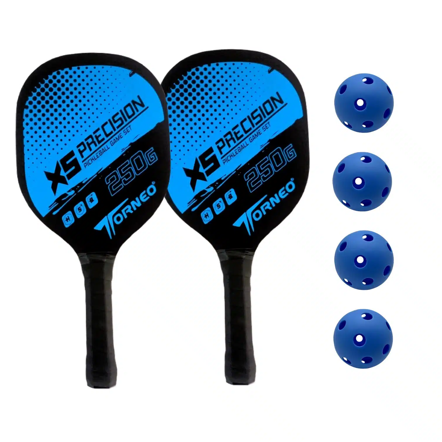 SET DE RAQUETAS PICKEBALL PARA ENTRENAMIENTO MADERA CON 4 PELOTAS TORNEO - Imagen 7