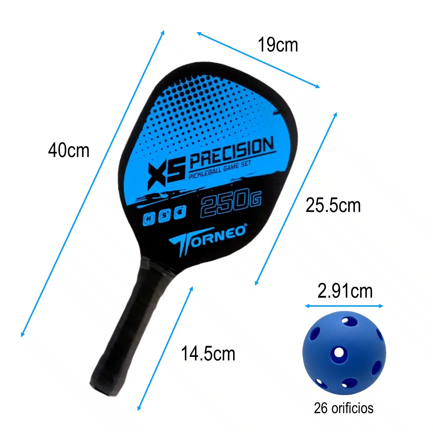 SET DE RAQUETAS PICKEBALL PARA ENTRENAMIENTO MADERA CON 4 PELOTAS TORNEO - Imagen 3