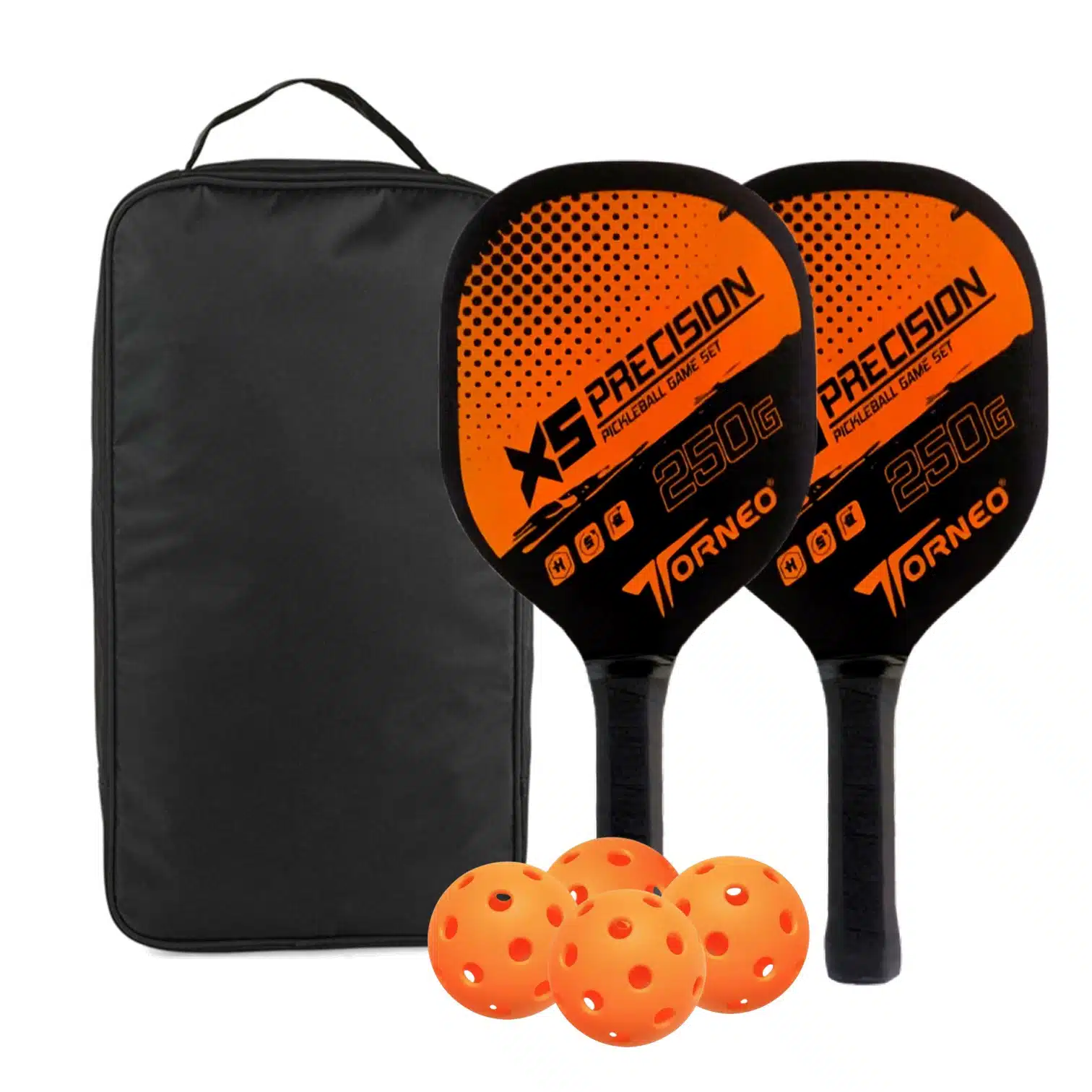 SET DE RAQUETAS PICKEBALL PARA ENTRENAMIENTO MADERA CON 4 PELOTAS TORNEO