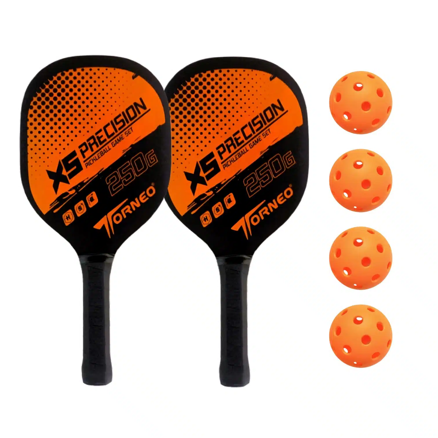 SET DE RAQUETAS PICKEBALL PARA ENTRENAMIENTO MADERA CON 4 PELOTAS TORNEO - Imagen 8