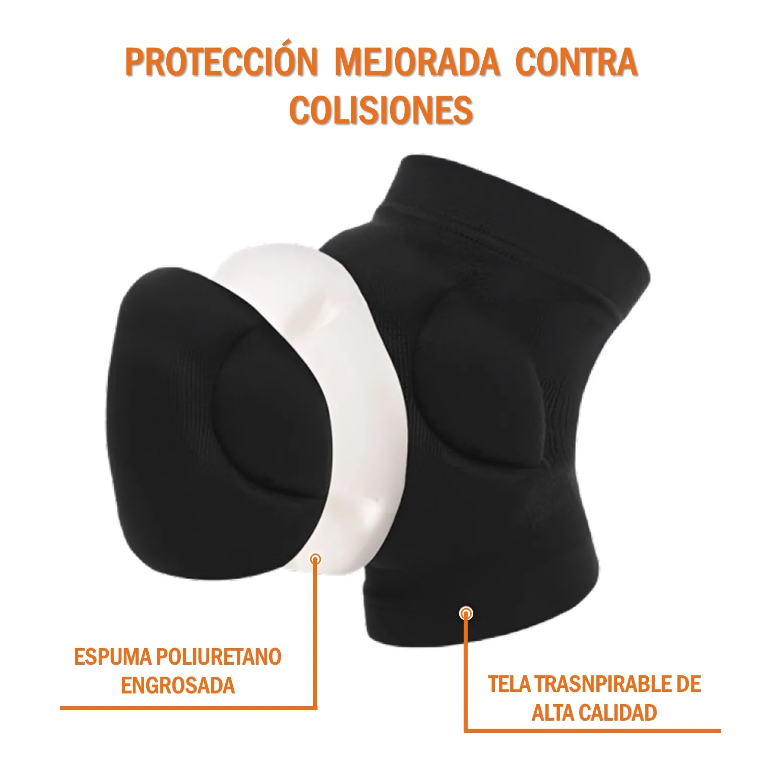 RODILLERAS PARA VÓLEY PRO EVA PREMIUM COBERTURA COMPLETA REFORZADA FUBBALL - Imagen 2