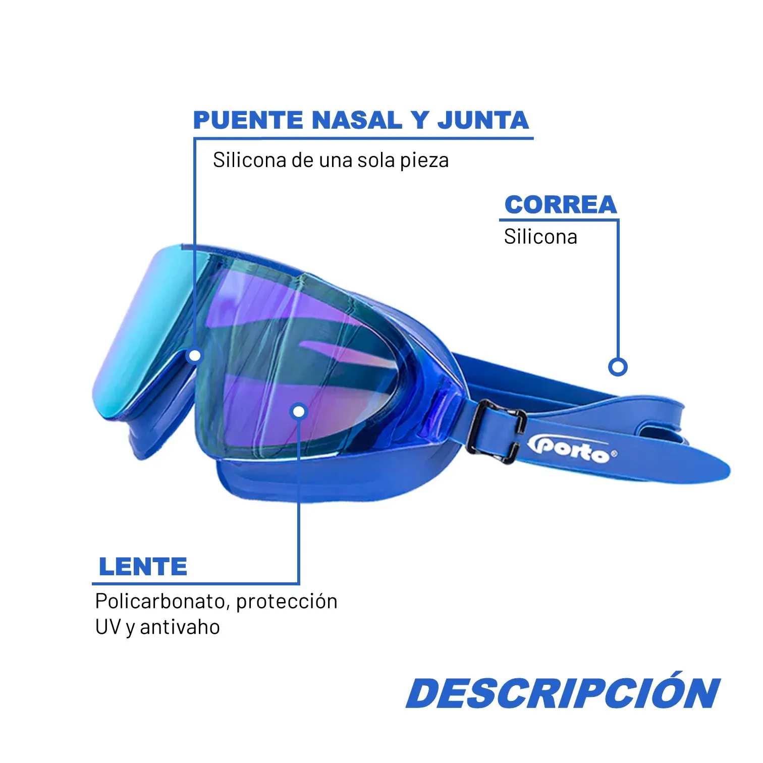 LENTES PARA NATACIÓN ADULTO PRISMA PORTO - Imagen 2