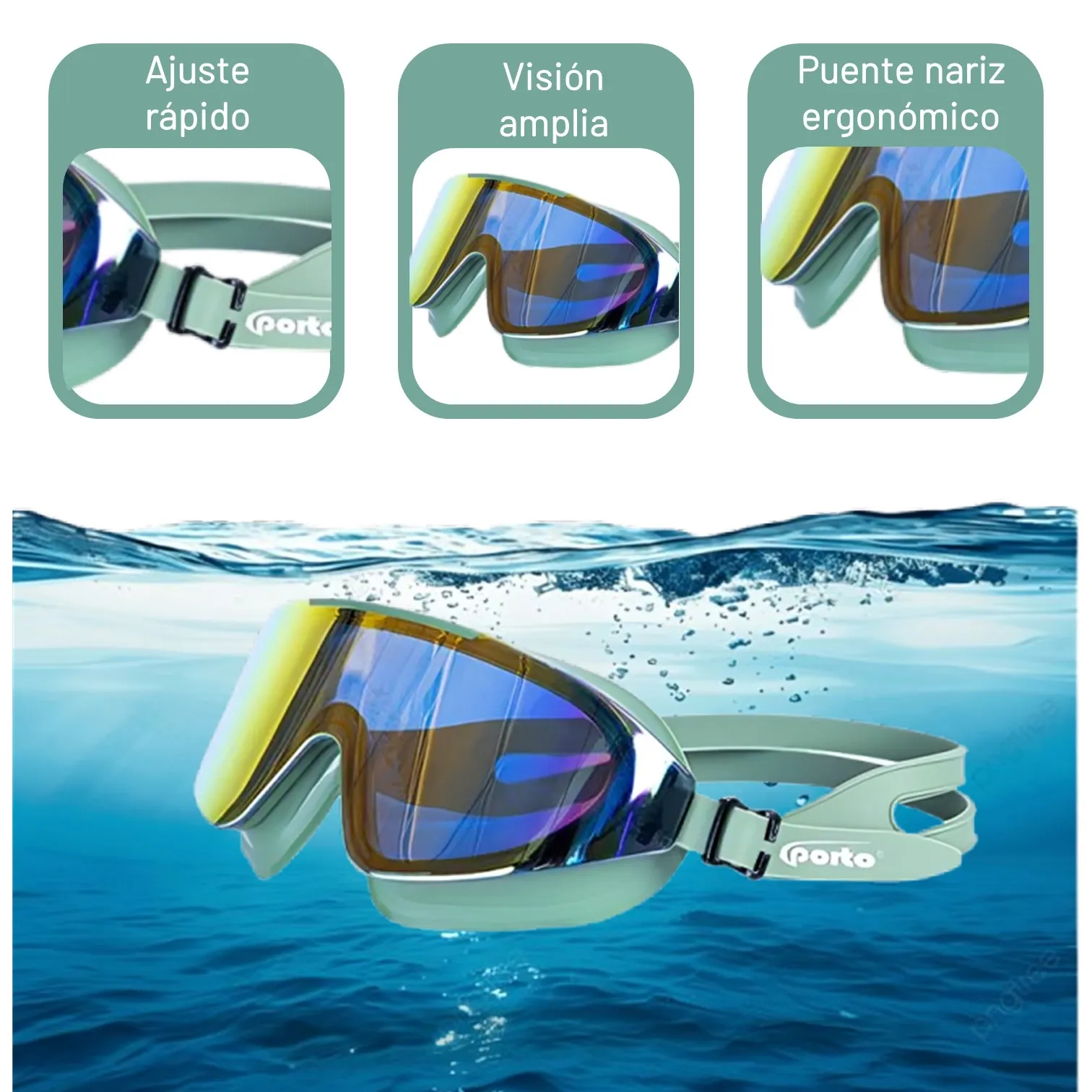 LENTES PARA NATACIÓN ADULTO PRISMA PORTO - Imagen 3