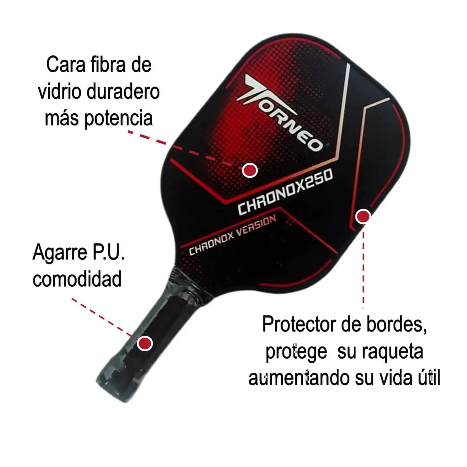 RAQUETAS PICKLEBALL FIBRA DE VIDRIO CHRONOX250 TORNEO - Imagen 6