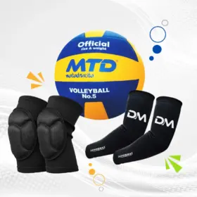KIT PARA VÓLEY ENTRENAMIENTO PELOTA GOMA #5 + RODILLERA EVA + MANGA