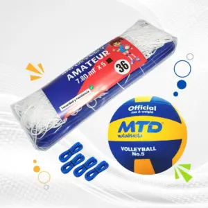 PACK PARA VÓLEY NET AMATEUR Nº 36 MÁS PELOTA GOMA TALLA #5