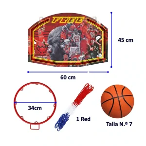 PACK PARA BÁSQUET TABLERO PARA MÁS ARO Y PELOTA OFICIAL TALLA #7 - RECREATIVO - Imagen 3