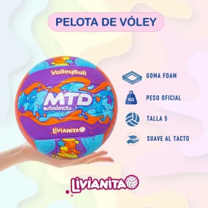PELOTA PARA VÓLEY #5 GOMA FOAM DISEÑO AGUA MTD - Imagen 3
