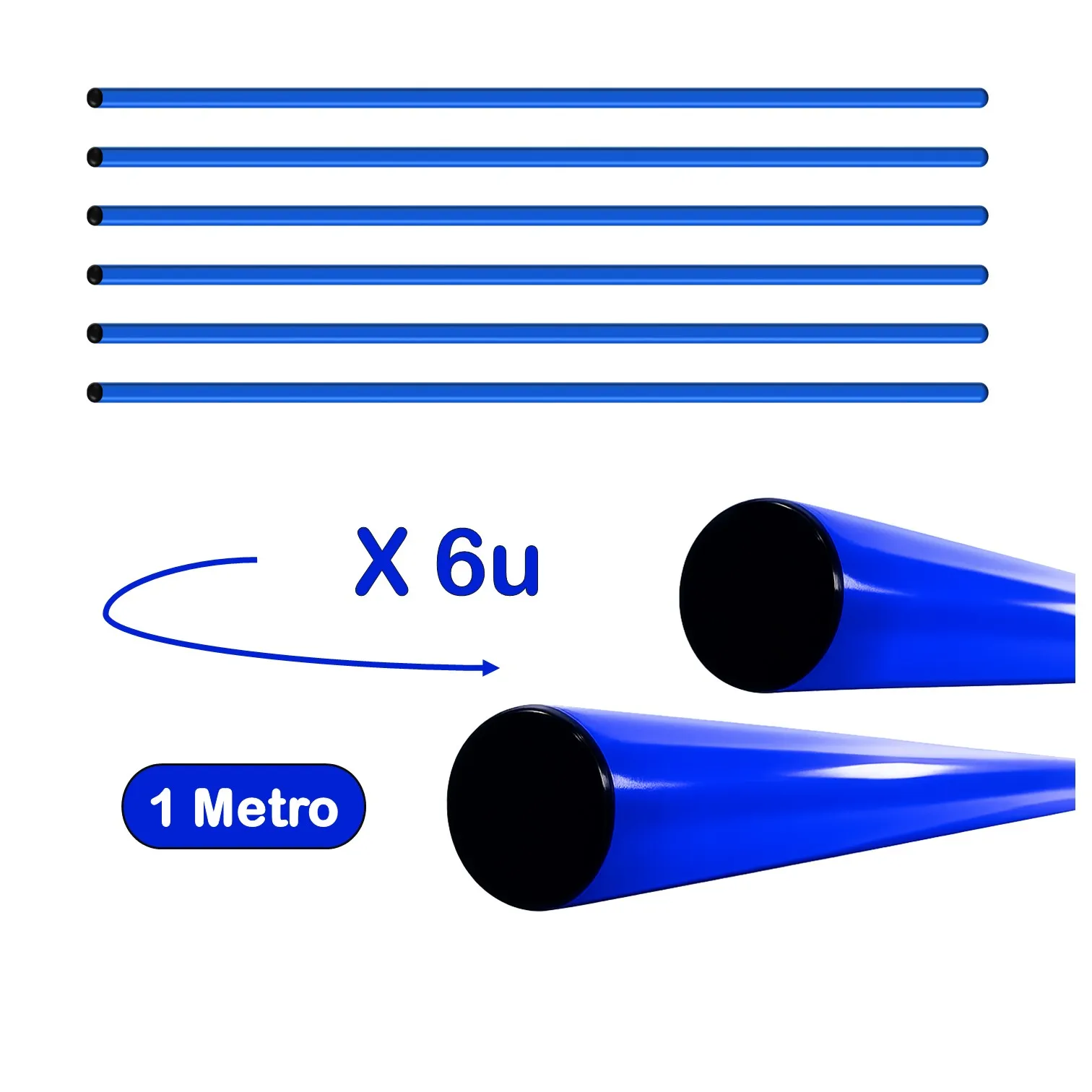 PACK DE 6 UNIDADES VARILLA DE PVC PARA ENTRENAMIENTO DE 1.50 METRO