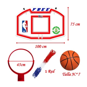 KIT TABLERO PARA BÁSQUET DE MADERA + ARO DE ACERO DE 45cm + PELOTA #7 GOMA - Imagen 3