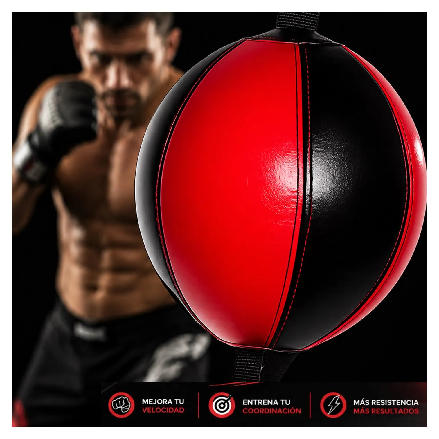 PERA LOCA SPEED BALL INFLABLE PARA BOXEO MUAYTHAI ENTRENAMIENTO - Imagen 2